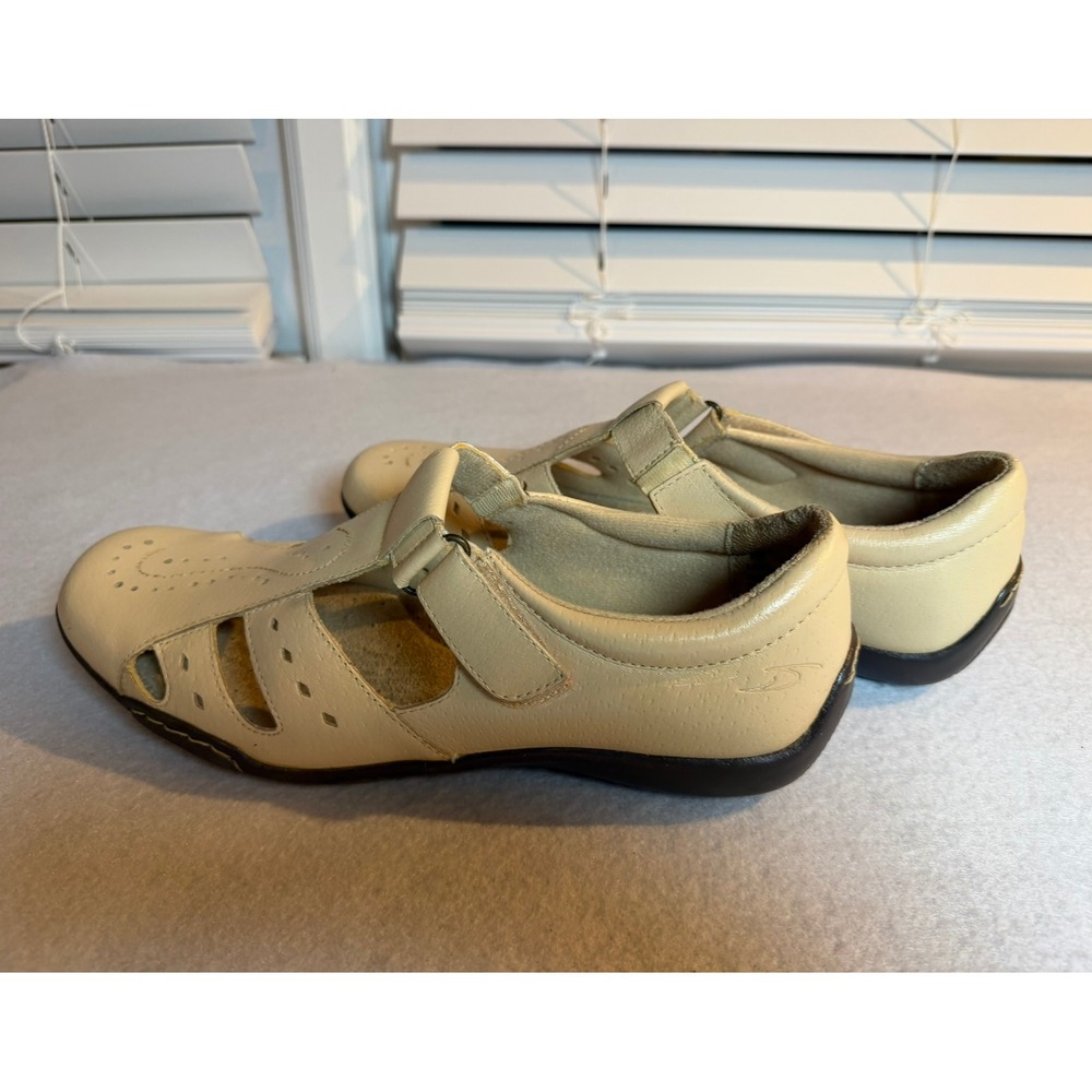 Dr. Scholl's Womens 9M Beige Leather Laser Cut Hook and Loop Loafers Shoes - Picture 5 of 7